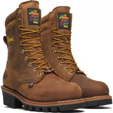 Thorogood Mens 9 Inch Waterproof Insulated Steel Plain Toe Crazy Horse