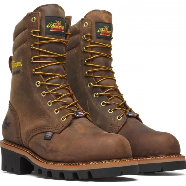 Thorogood Mens 9 Inch Waterproof Steel Plain Toe Stud Horse Work Boot
