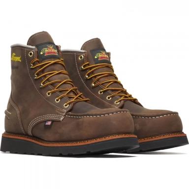 Thorogood Mens 6 Inch Waterproof Moc Toe Steel Crazy Horse Leather