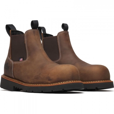 Thorogood Mens Nano Safety Toe Crazy Horse Leather Chelsea Boot