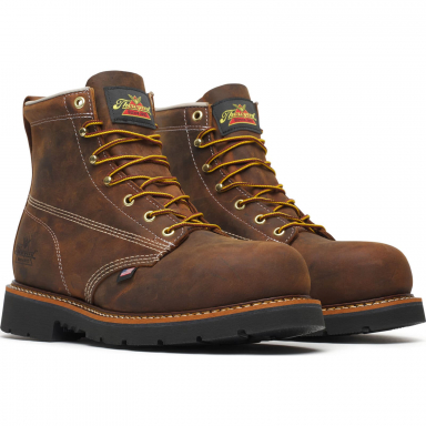 Thorogood Mens 6 Inch Steel Plain Toe Work Boots Crazy Horse Leather 804-4111
