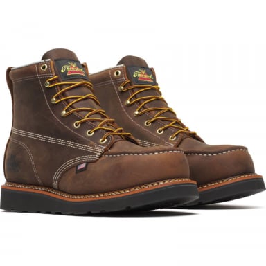 Thorogood Mens 6" Steel Toe Moc Black Wedge Work Boot 804-4135