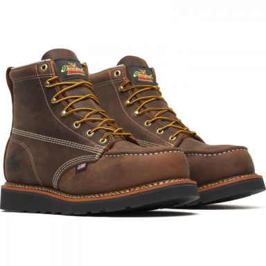 Thorogood Mens 6 Inch Steel Moc Toe Crazy Horse Leather Work Boot Sale