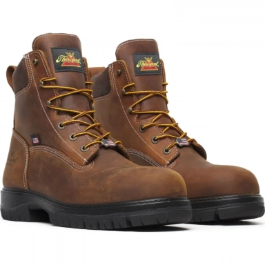 Thorogood Mens 6 Inch Nano Safety Toe Bourbon Leather Work Boot