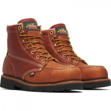 Thorogood Mens 6 Inch Moc Toe Steel Tobacco Leather Work Boot