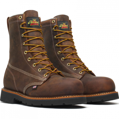 Thorogood Mens 8 Inch Steel Plain Toe Work Boots Crazy Horse Leather 804-4211