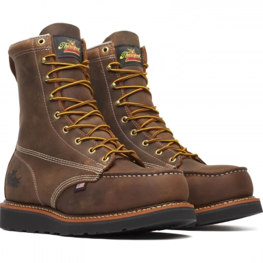 Thorogood Mens 8 Inch Steel Moc Toe Crazy Horse Leather Work Boot Sale