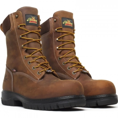 Thorogood Mens 8 Inch Nano Safety Toe Bourbon Leather Work Boot