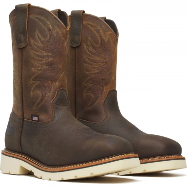 Thorogood Mens 11 Inch Steel Square Toe Crazy Horse Pebble Brown
