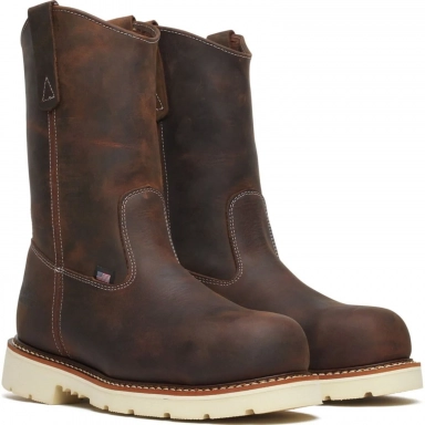 Thorogood Mens 11 Inch Steel Toe Crazy Horse Leather Wellington