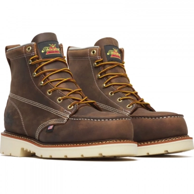 Thorogood Mens 6 Inch Steel Moc Toe Crazy Horse Leather Work Boot