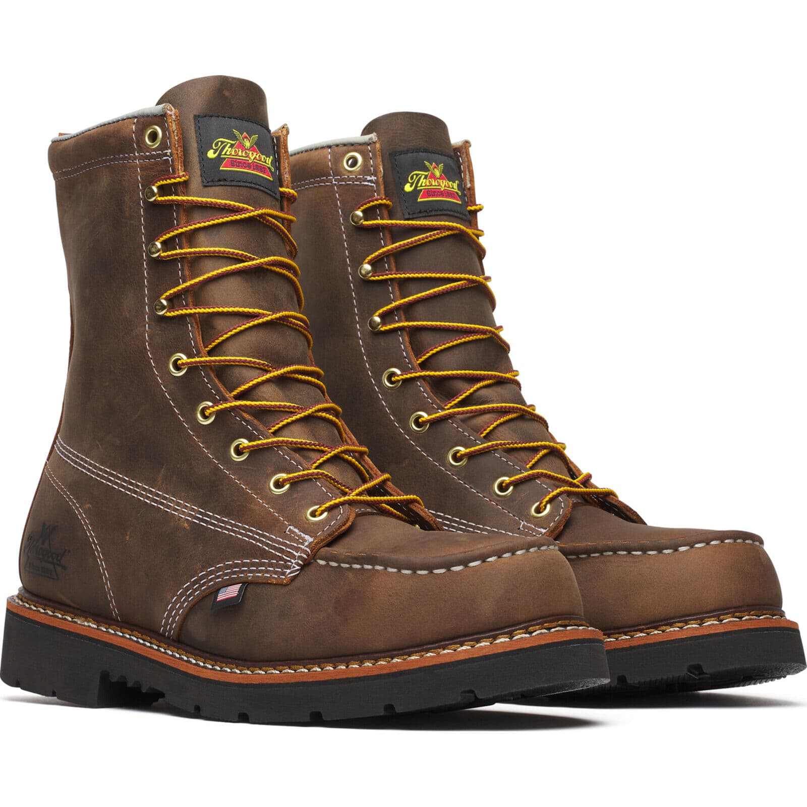 Thorogood Mens 8 Inch Moc Toe Steel Crazy Horse Leather Work