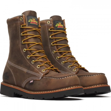 Thorogood Mens 8 Inch Moc Toe Steel Crazy Horse Leather Work Boot