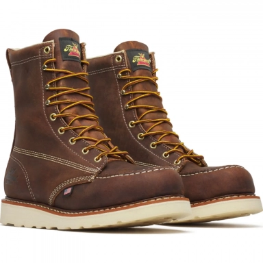 Thorogood Mens 8 Inch Steel Moc Toe Crazy Horse Leather Work Boot