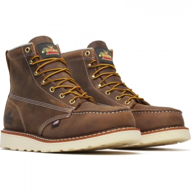 Thorogood Mens 6 Inch Steel Moc Toe Crazy Horse Leather Work Boot D2E
