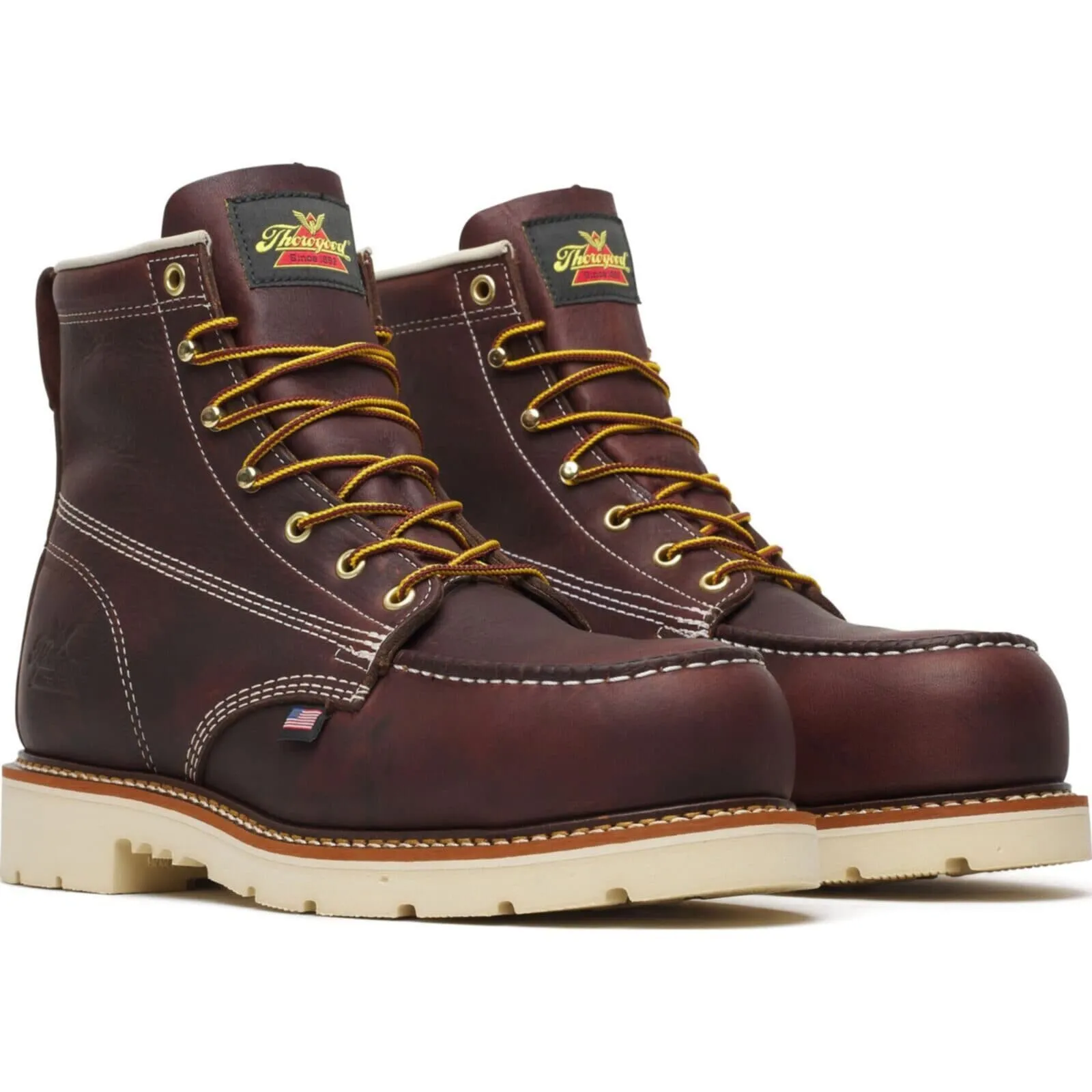 Thorogood Mens 6 inch Black Walnut Nano Moc Toe Work Boot