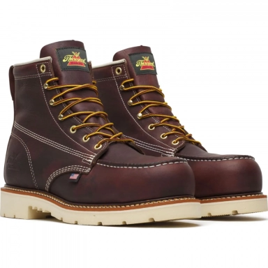 Thorogood Mens 6 Inch Nano Moc Toe Black Walnut Leather Work Boot D2E