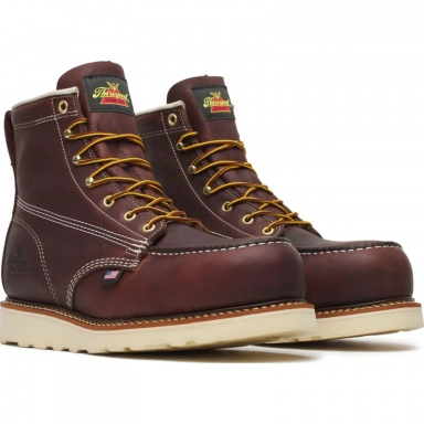 Thorogood Mens 6 Inch Nano Moc Toe Black Walnut Leather Work Boot