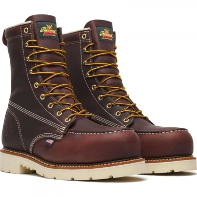 Thorogood Mens 8 Inch Nano Moc Toe Black Walnut Leather Work Boot