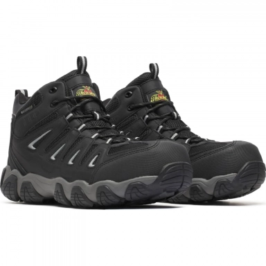 Thorogood Unisex Mid Waterproof Composite Toe Black Grey Work Boot