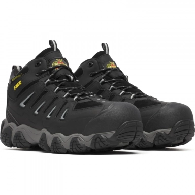 Thorogood Mens Mid Waterproof Composite Toe Metatarsal Black Work Boot