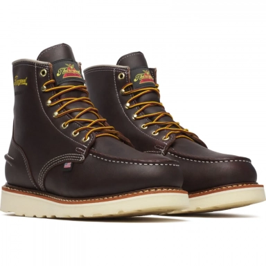 Thorogood Mens 6 Inch Waterproof Moc Toe Briar Leather Work Boot