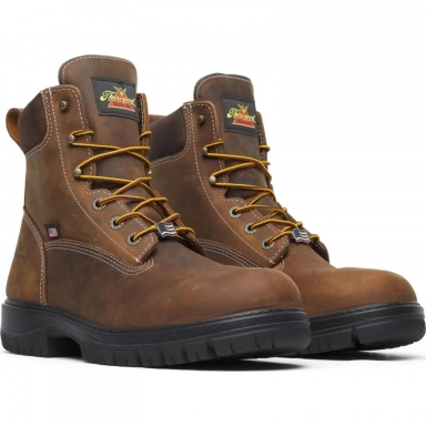 Thorogood Mens 6 Inch Soft Toe Bourbon Leather Work Boot