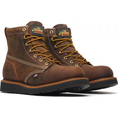 Thorogood Mens 6 Inch Plain Toe Work Boots Crazy Horse Leather 814-4161