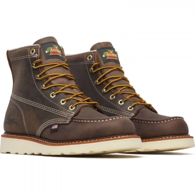 Thorogood Mens 6 Inch Moc Toe Crazy Horse Leather Work Boot
