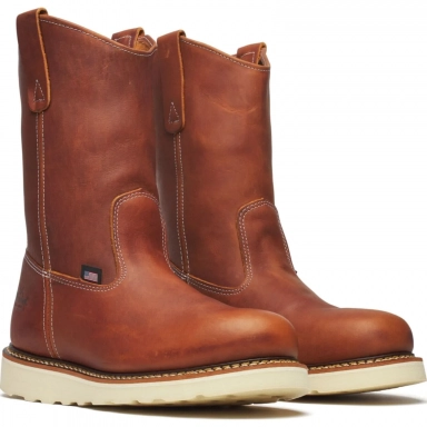 Thorogood Mens 11 Inch Plain Toe Tobacco Leather Wellington