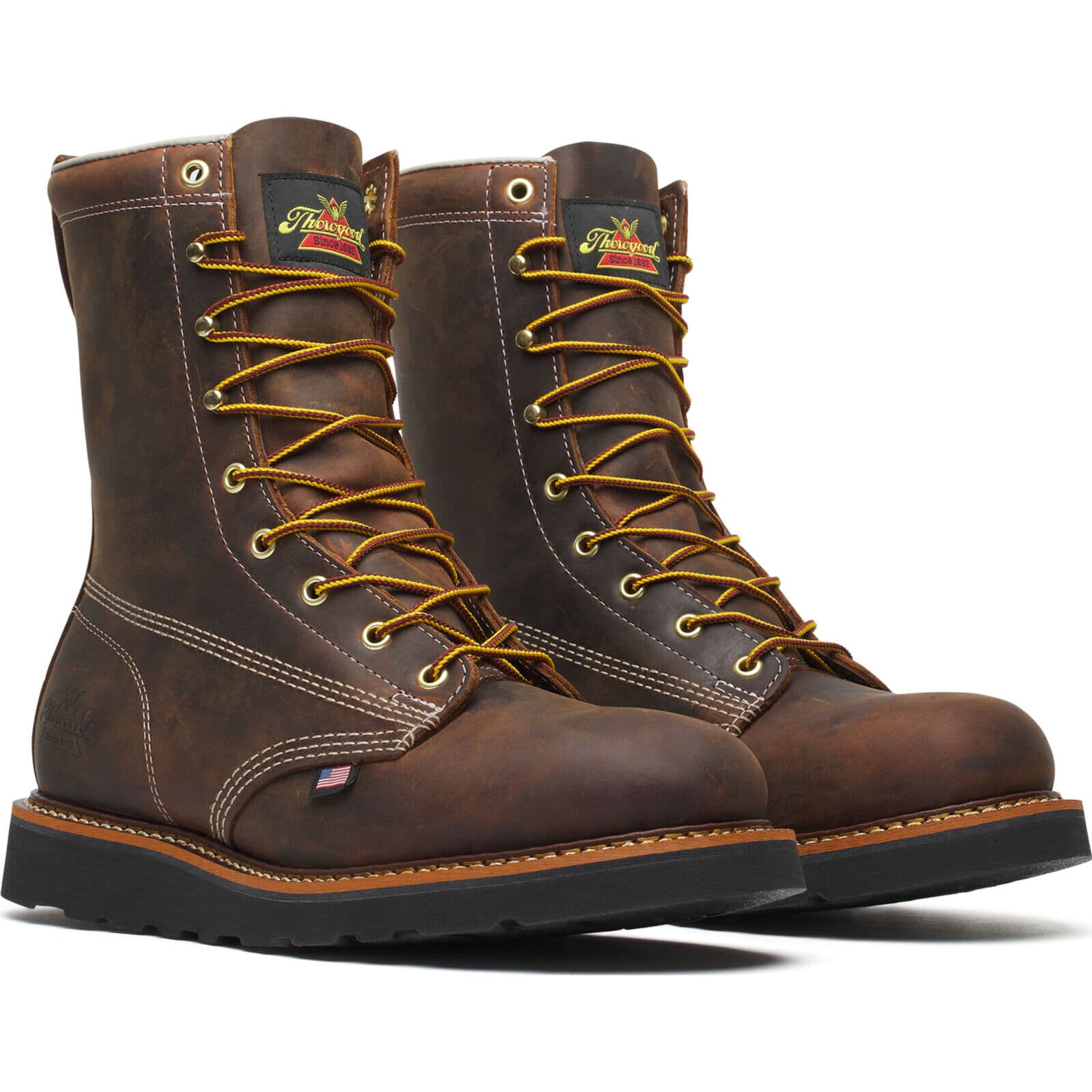 Thorogood Mens 8 Inch Plain Toe Crazy Horse Leather Work