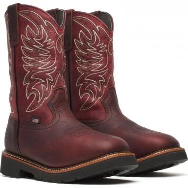 Thorogood Mens 11 Inch Waterproof Square Toe Chili Crimson Cowboy Boot