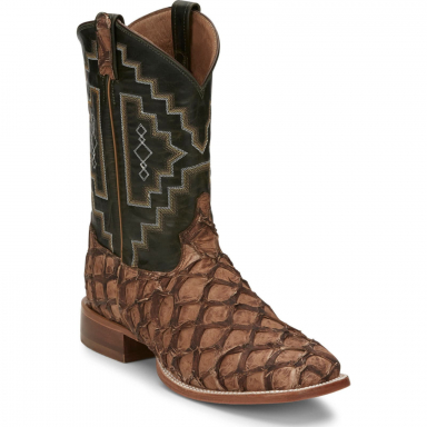Tony Lama Mens 11 Leviathan Pirarucu Chocolate Western Boot 6082
