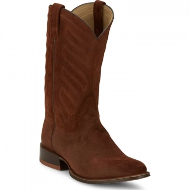 Tony Lama Mens 12 Amado Suede Cognac Western Boot