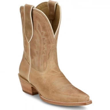 Tony Lama Womens 9 Areli Bone Goat Western Bootie