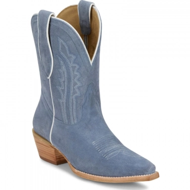 Tony Lama Womens 9 Lea Cornflower Suede Western Bootie