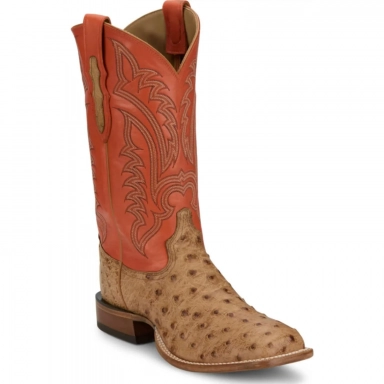 Tony Lama Mens 13 Amber Orange Cowhide Western Boot