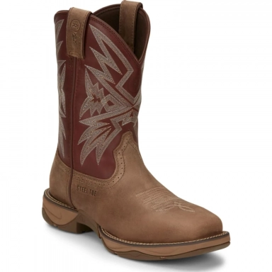 Tony Lama Mens 11 Bartlett Redwood Steel Toe Western Work Boot