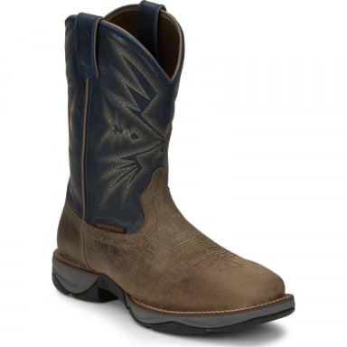 Tony Lama Mens 11" Bartlett Night Blue Steel Toe Western Boot RR3361