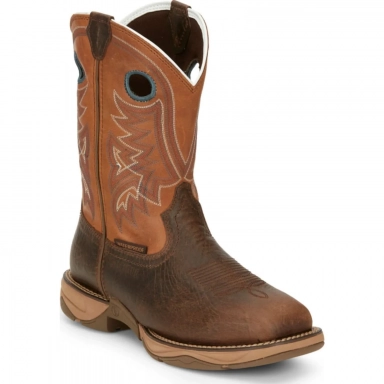 Tony Lama Mens 11 Lopez Rustic Orange Steel Toe Western Work Boot