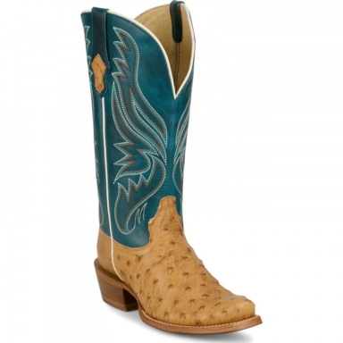 Tony Mens Lama 13 Zaire Teal Cowhide Western Boot