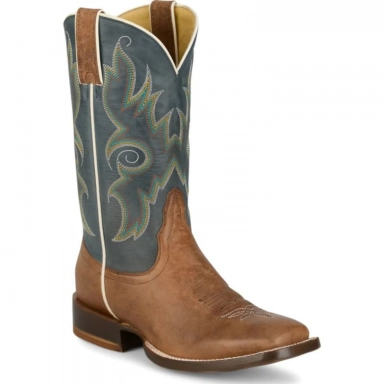 Tony Lama Mens 11 Madison Teal Cowhide Western Boot