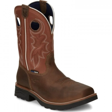 Tony Lama Mens 11 Fireball Cognac Composite Toe Western Work Boot