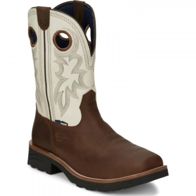 Tony Lama Mens 11 Fireball White Composite Toe Western Work Boot