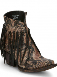 Tony Lama Womens 6" Taupe Python Print Fashion Cowgirl Boot VF6041