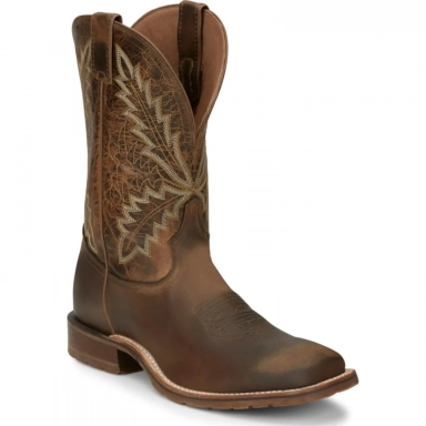 Tony Lama Mens 11 Bowie Oak Wide Square Toe Western Boot