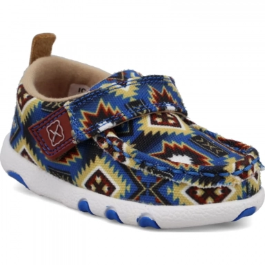 Twisted X Infants Driving Moc Boot Blue Multi Aztec