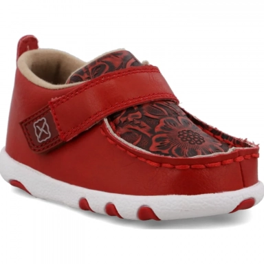 Twisted X Infants Driving Moc Cherry Red - Tooled Red