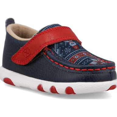 Twisted X Infants Driving Moc Navy Multi - Cherry Red