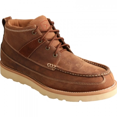 Twisted X Mens 4" Wedge Sole Shoe Oiled Saddle